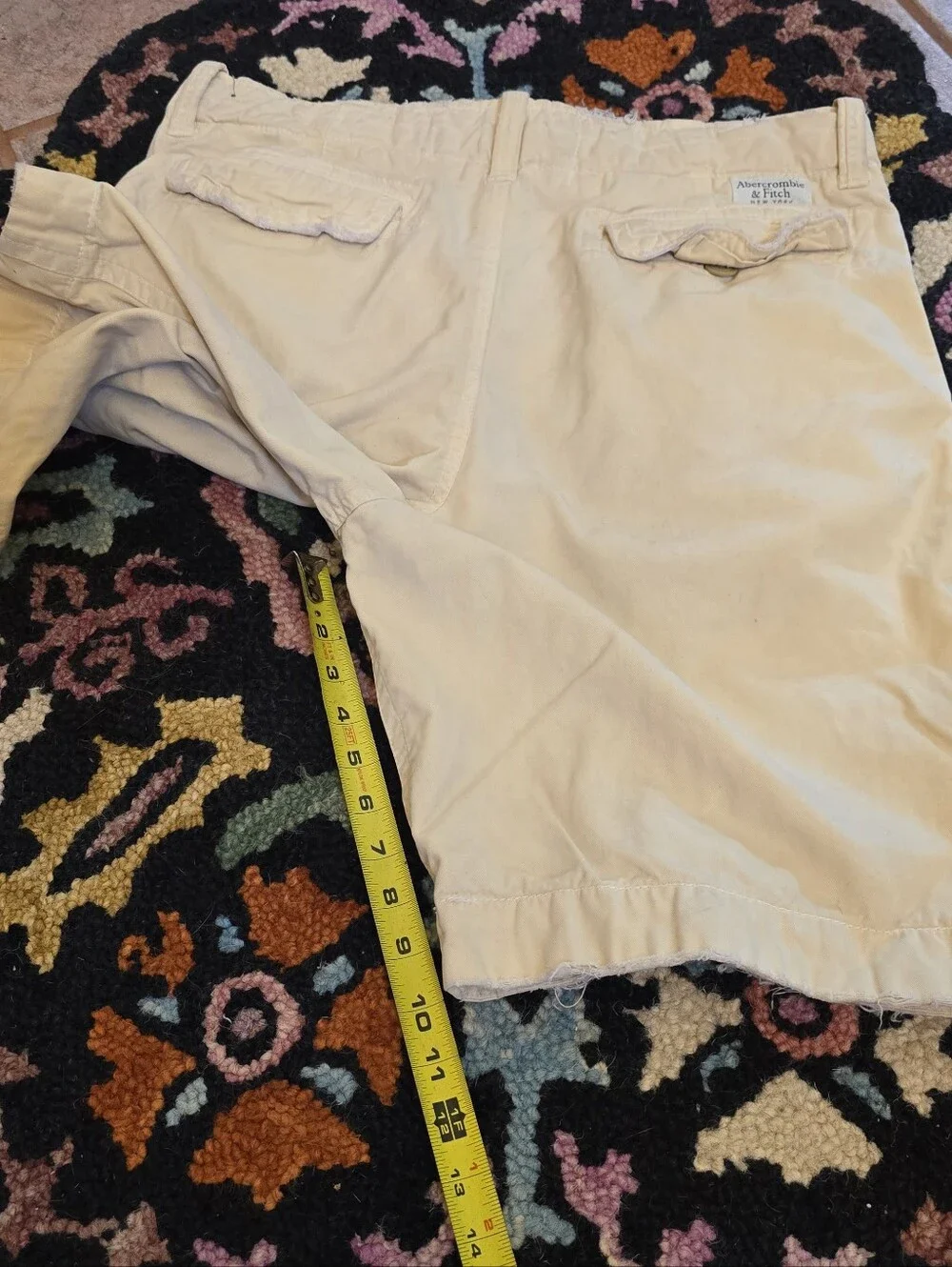 🔥🔥Y2K Abercrombie & Fitch Men's Cream Cotton Drawstring Shorts🔥🔥 Size 34